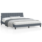 Bedframe 180x200 cm donkergrijs fluweel met LED