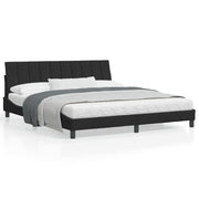 Bedframe 180x200 cm fluweel zwart met LED