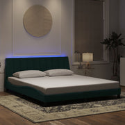 Bedframe 180x200 cm donkergroen fluweel met LED