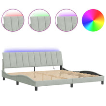 Bedframe Met Led-Verlichting Fluweel 200 x 200 cm Lichtgrijs
