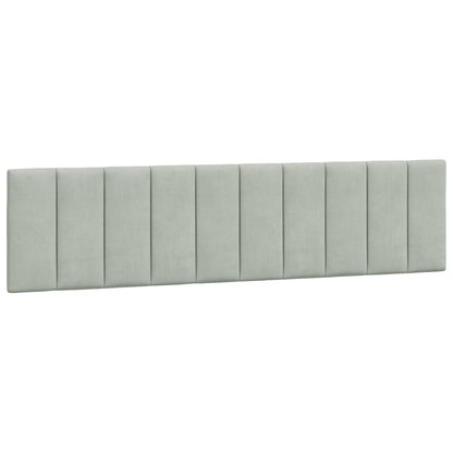 Bedframe Met Led-Verlichting Fluweel 200 x 200 cm Lichtgrijs