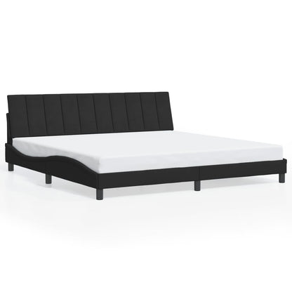 Bedframe Met Led-Verlichting Fluweel Zwart 200X200 Cm