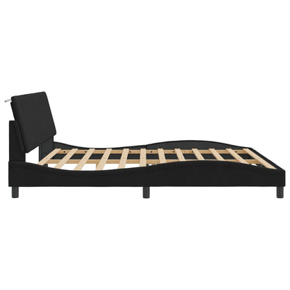 Bedframe Met Led-Verlichting Fluweel Zwart 200X200 Cm