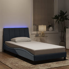 Bedframe met LED zonder matras "Hanko"  fluweel donkergrijs 100x203 cm