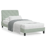 Bedframe 80x200 cm fluweel lichtgrijs met LED