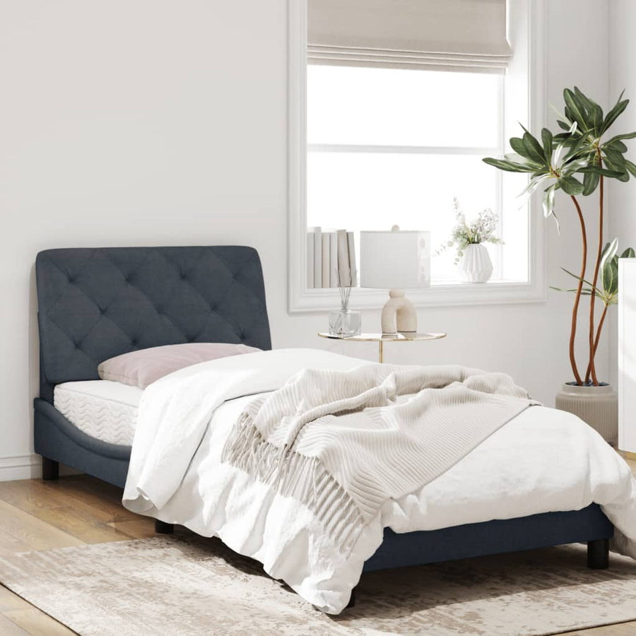 Bedframe met LED-verlichting fluweel donkergrijs 80x200 cm