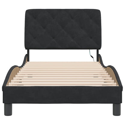 Bedframe met LED-verlichting fluweel zwart 80x200 cm
