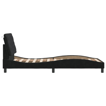 Bedframe met LED-verlichting fluweel zwart 80x200 cm
