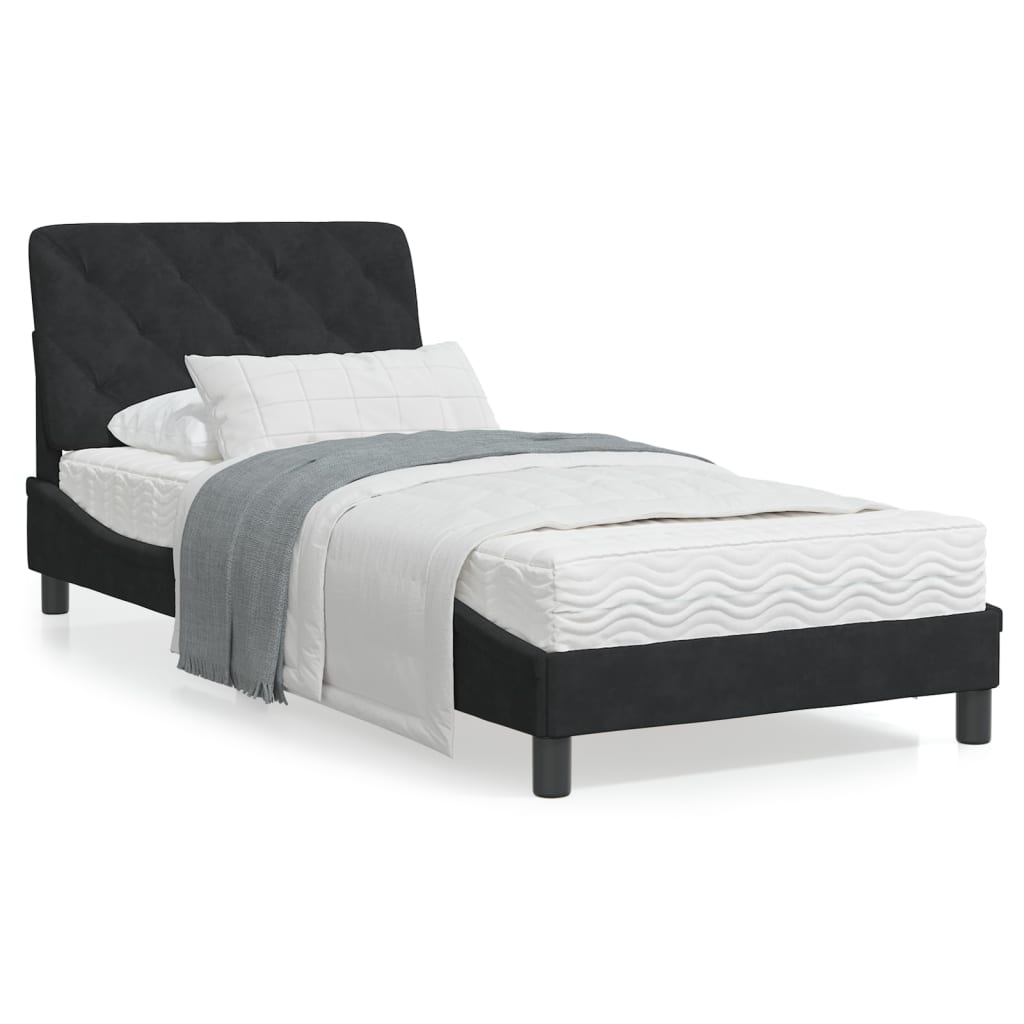 Bedframe met LED-verlichting fluweel zwart 80x200 cm