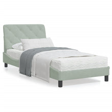 Bedframe met LED-verlichting fluweel lichtgrijs 90x190 cm