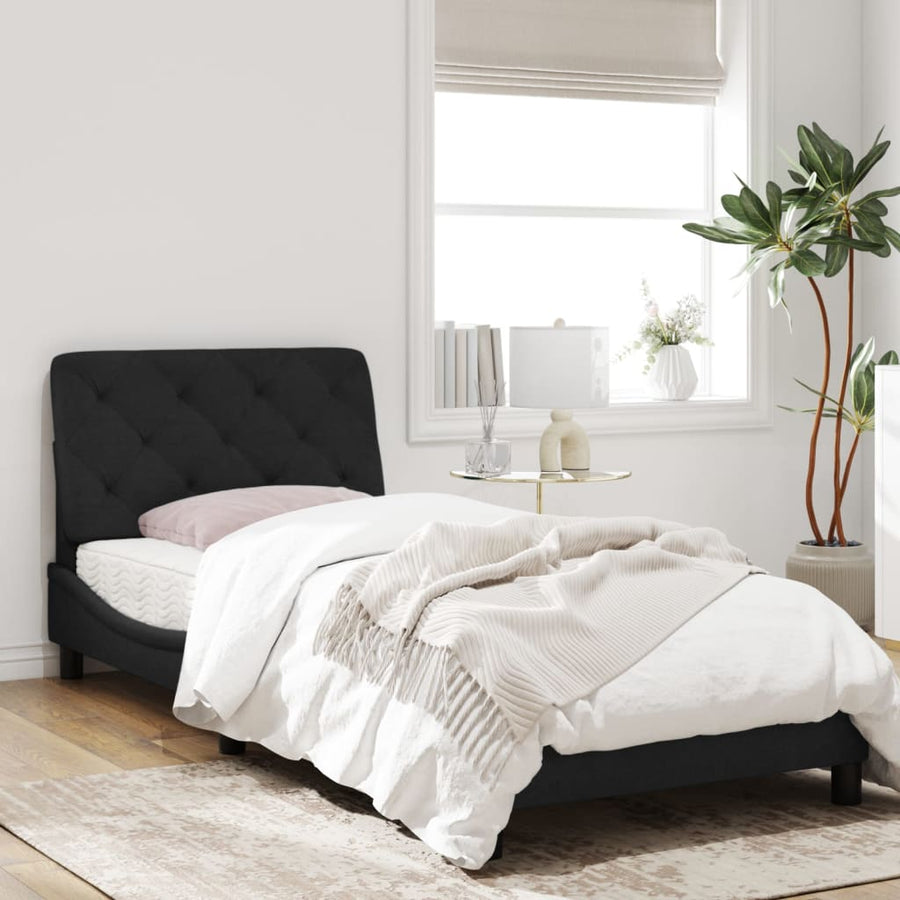 Bedframe met LED-verlichting fluweel zwart 90x190 cm