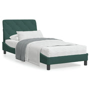 Bedframe 90x190 cm fluweel donkergroen LED