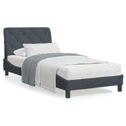 Bedframe 90x200 cm fluweel donkergrijs met LED