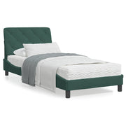 Bedframe fluweel donkergroen 90x200 cm LED