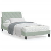 Bedframe 100x200 cm fluweel lichtgrijs met LED