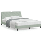 Bedframe 120x200 cm fluweel lichtgrijs met LED