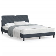 Bedframe 120x200 cm fluweel donkergrijs LED