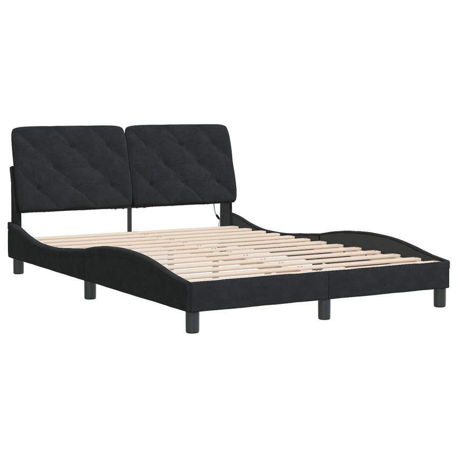 Bedframe met LED-verlichting fluweel zwart 120x200 cm