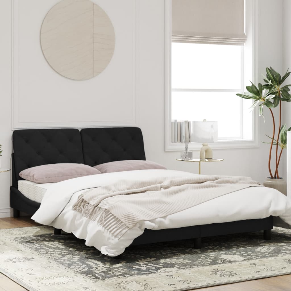 Bedframe met LED-verlichting fluweel zwart 120x200 cm