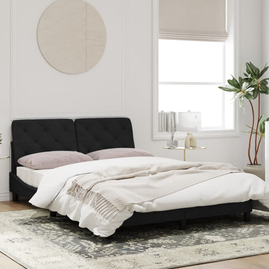 Bedframe met LED-verlichting fluweel zwart 120x200 cm