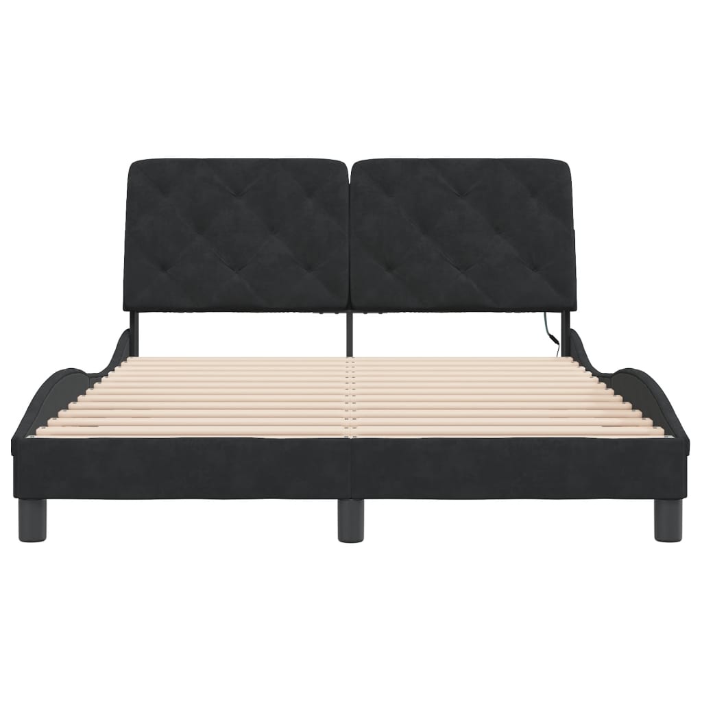Bedframe met LED-verlichting fluweel zwart 120x200 cm