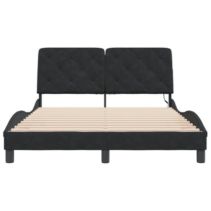 Bedframe met LED-verlichting fluweel zwart 120x200 cm