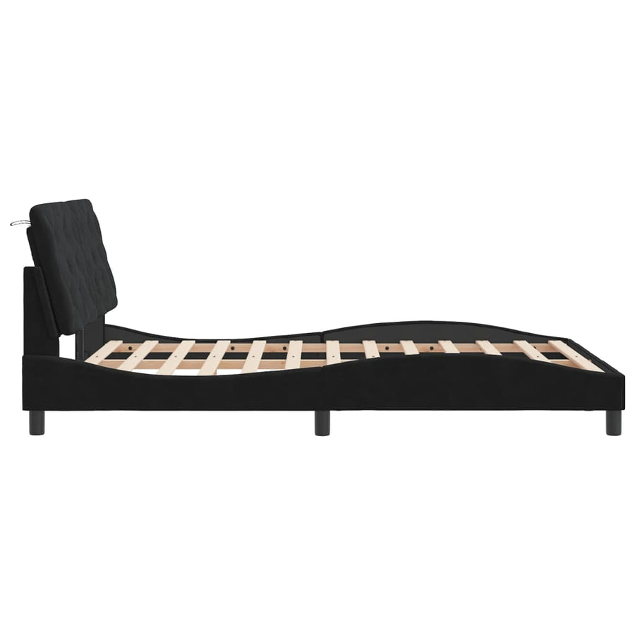 Bedframe met LED-verlichting fluweel zwart 120x200 cm