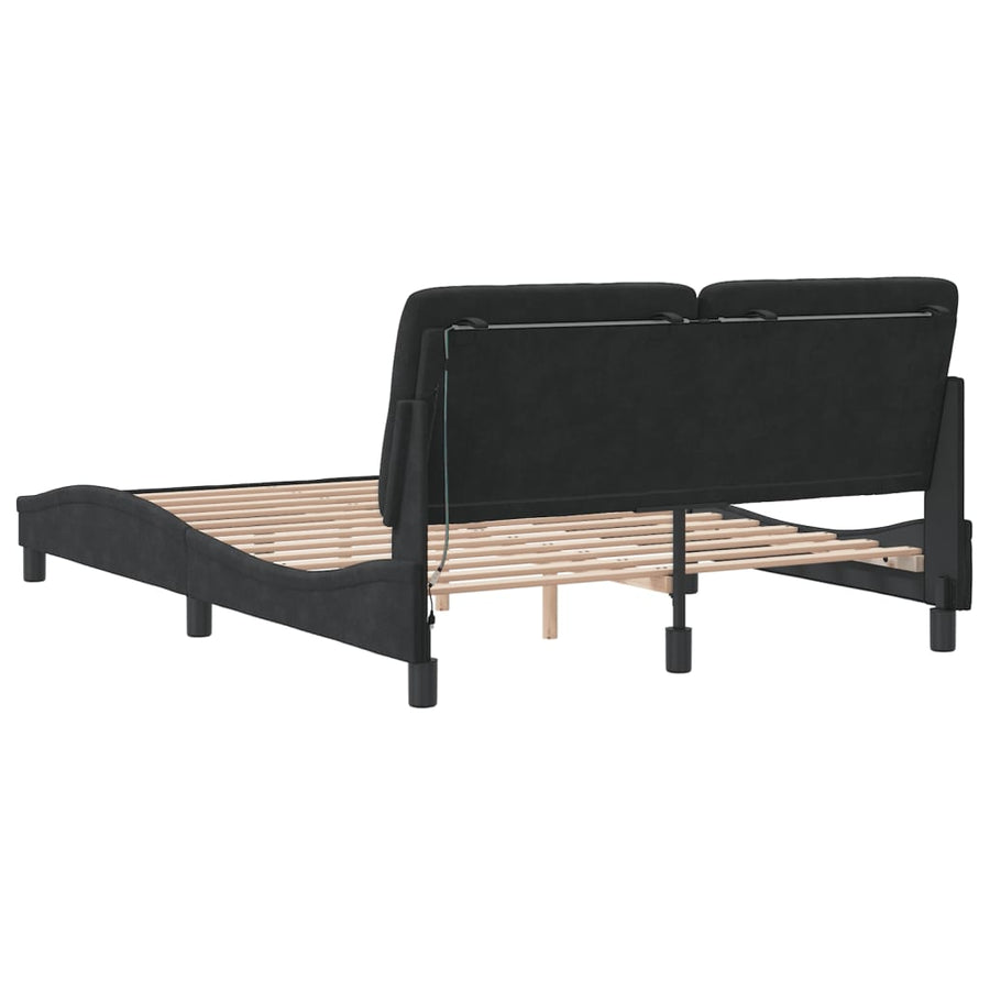 Bedframe met LED-verlichting fluweel zwart 120x200 cm