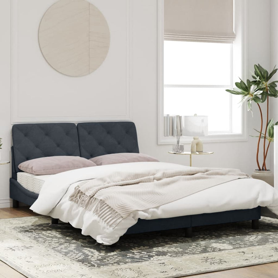 Bedframe met LED-verlichting fluweel donkergrijs 140x190 cm