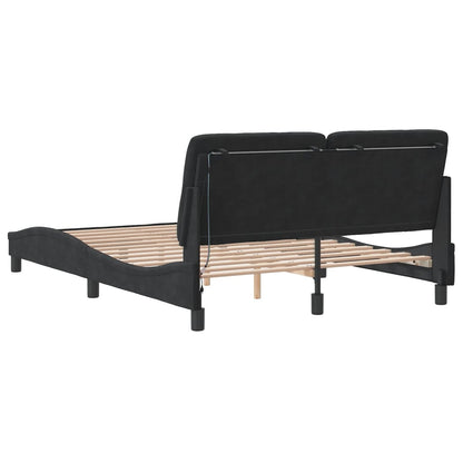 Bedframe met LED-verlichting fluweel zwart 140x190 cm