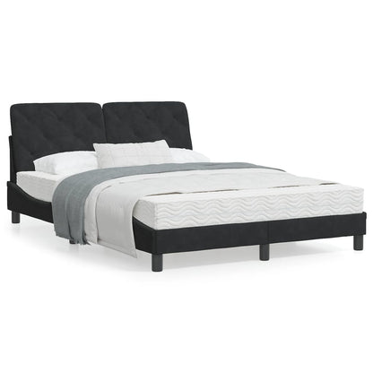 Bedframe met LED-verlichting fluweel zwart 140x190 cm