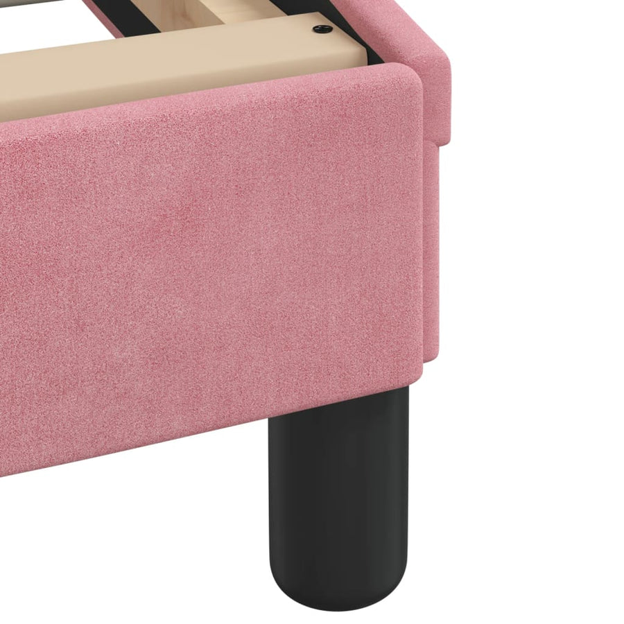 Bedframe met LED-verlichting fluweel roze 140x190 cm