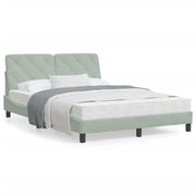 Bedframe 140x200 cm fluweel lichtgrijs met LED