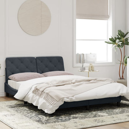 Bedframe met LED-verlichting fluweel donkergrijs 140x200 cm