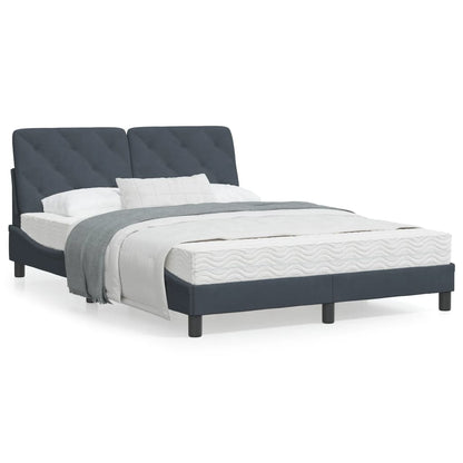 Bedframe met LED-verlichting fluweel donkergrijs 140x200 cm