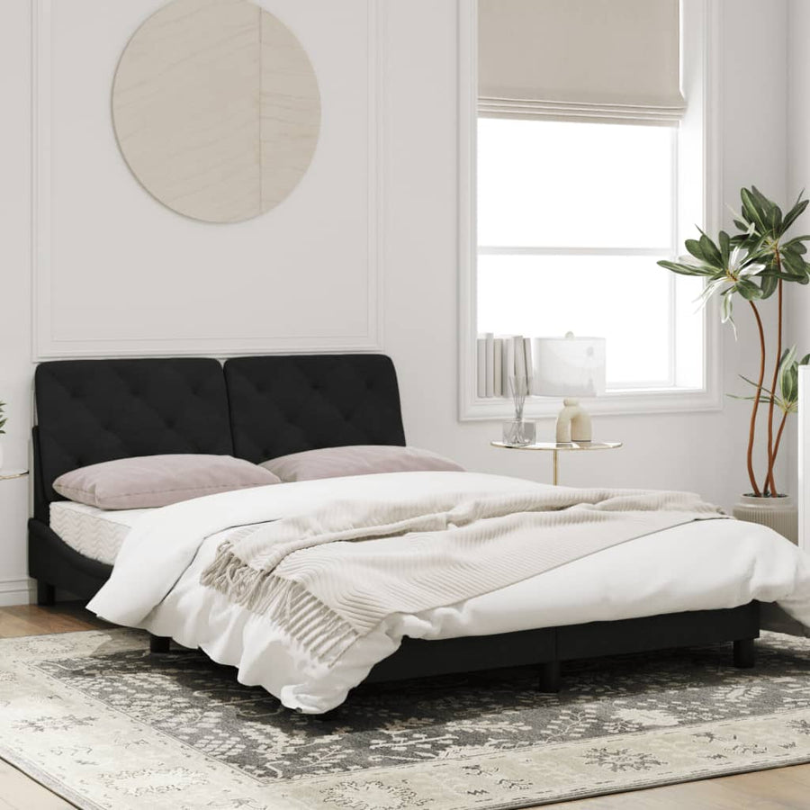 Bedframe met LED-verlichting fluweel zwart 140x200 cm
