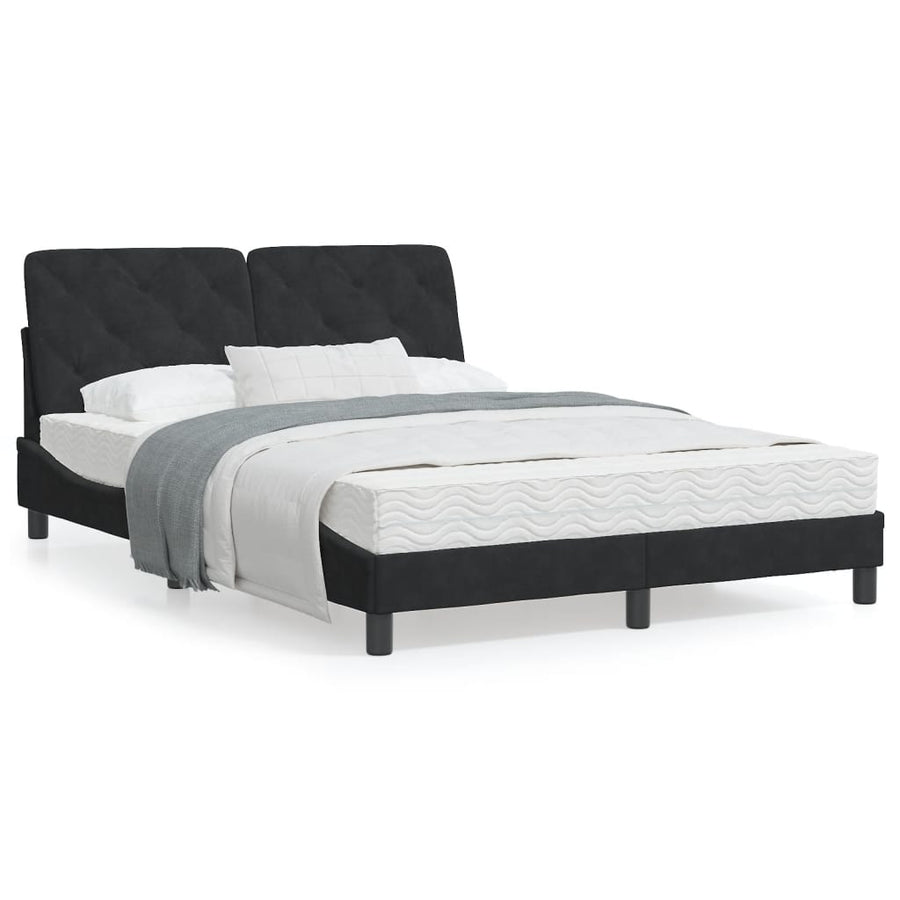 Bedframe met LED-verlichting fluweel zwart 140x200 cm