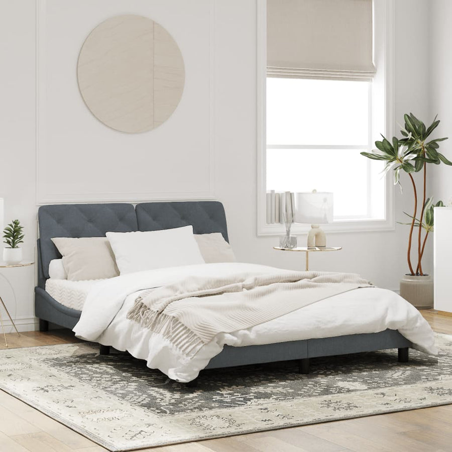 Bedframe met LED-verlichting fluweel donkergrijs 160x200 cm