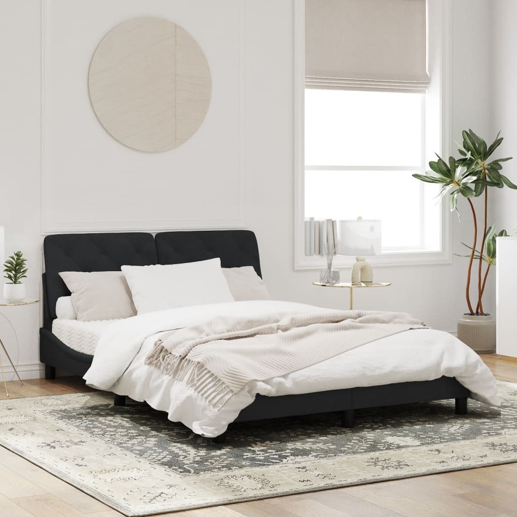 Bedframe met LED-verlichting fluweel zwart 160x200 cm