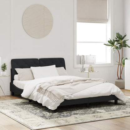 Bedframe met LED-verlichting fluweel zwart 160x200 cm