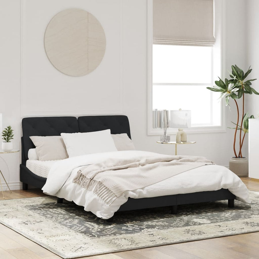 Bedframe met LED-verlichting fluweel zwart 160x200 cm