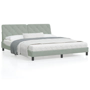Bedframe 180x200 cm fluweel lichtgrijs met LED