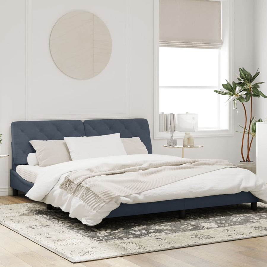 Bedframe met LED-verlichting fluweel donkergrijs 180x200 cm
