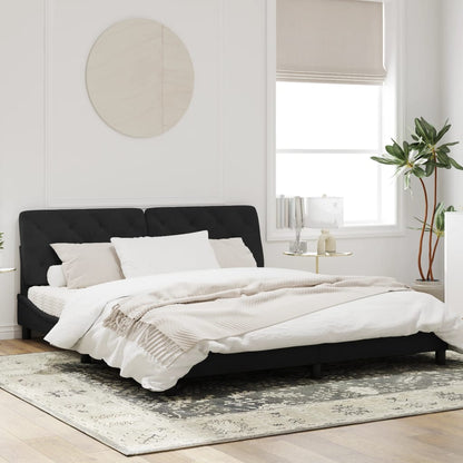 Bedframe met LED-verlichting fluweel zwart 180x200 cm