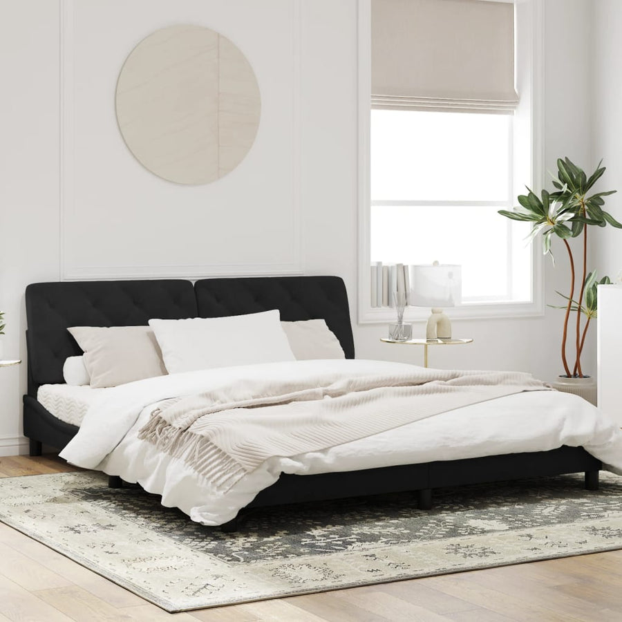 Bedframe met LED-verlichting fluweel zwart 180x200 cm