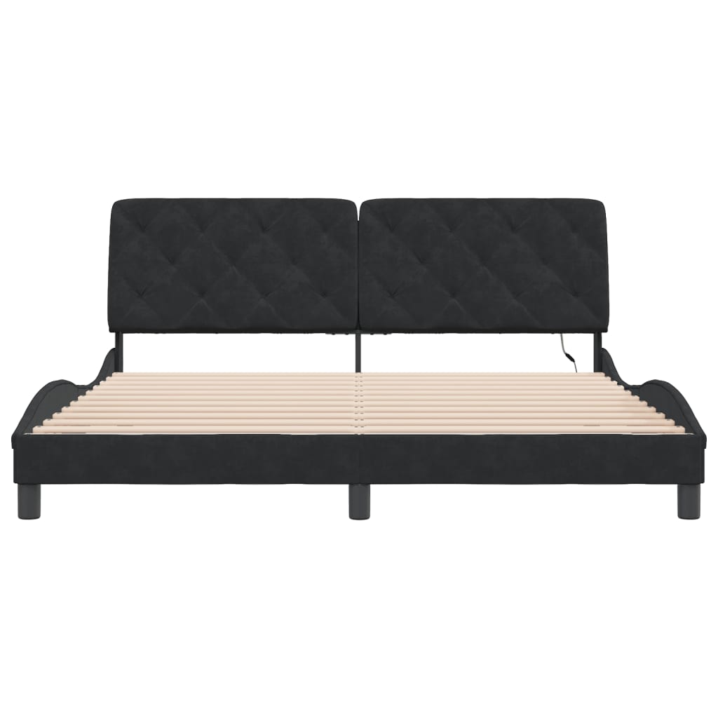 Bedframe met LED-verlichting fluweel zwart 180x200 cm