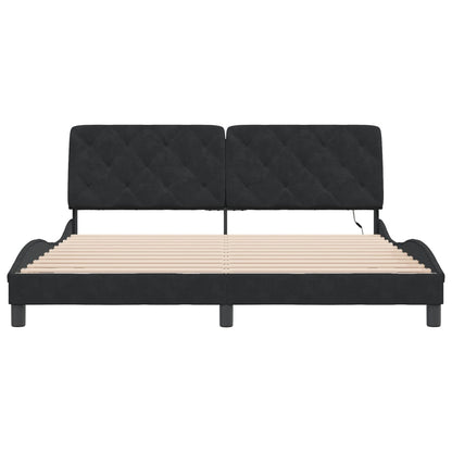 Bedframe met LED-verlichting fluweel zwart 180x200 cm