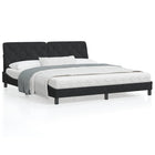 Velvet black LED bed frame without mattress 180x200 cm