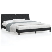 Bedframe fluweel zwart 180x200 cm met LED
