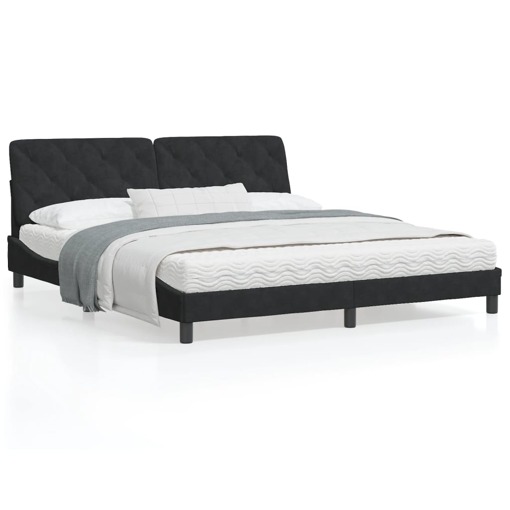 Bedframe met LED-verlichting fluweel zwart 180x200 cm